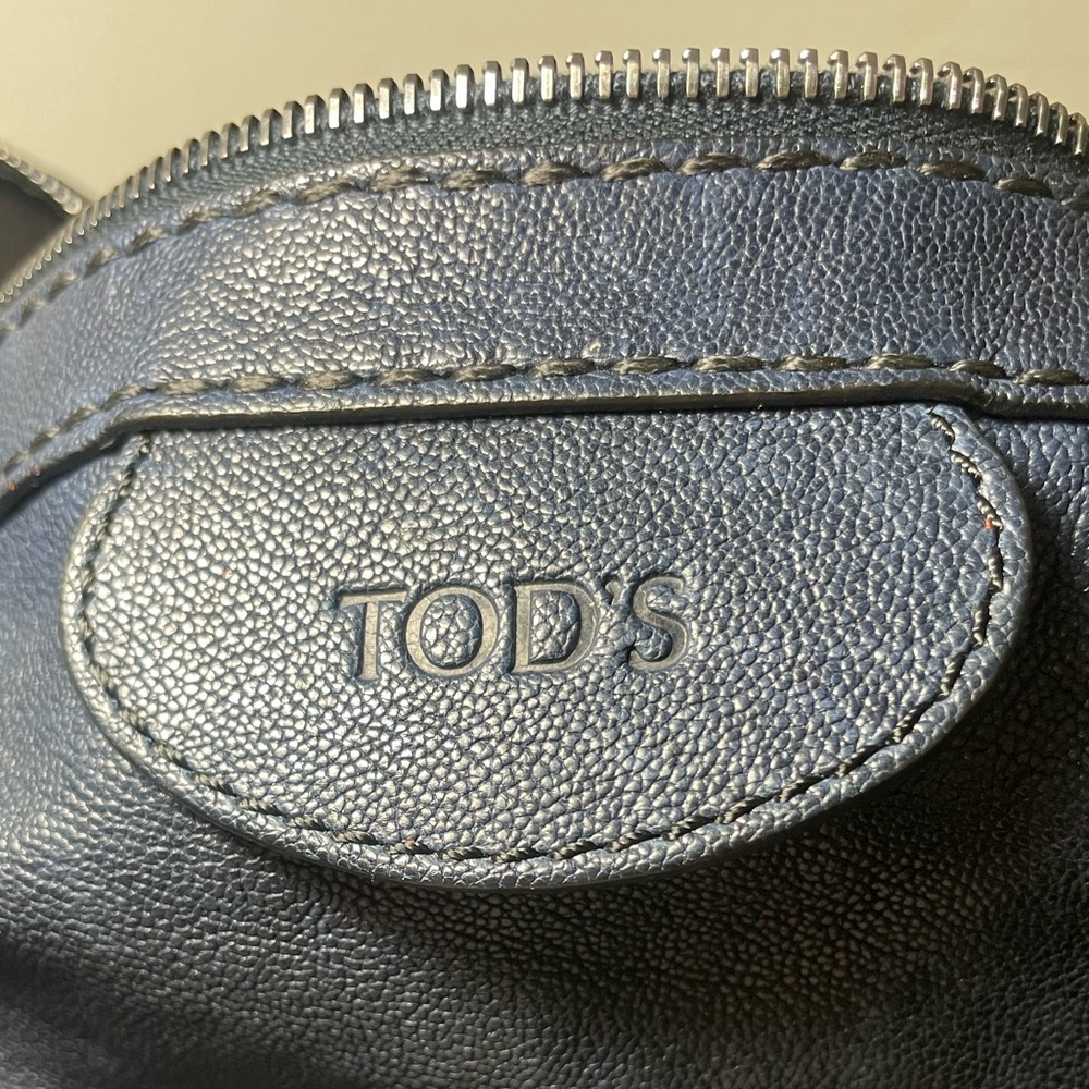 TOD’S bensenville pebbled leather designer handbag made in italy - Picture 15 of 15